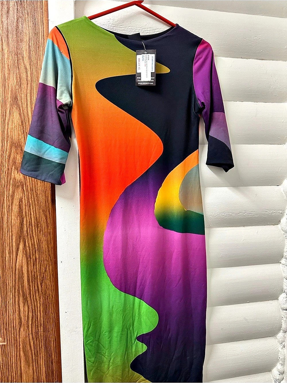 Women's Abstract Maxi Dress in Multicolor with tags